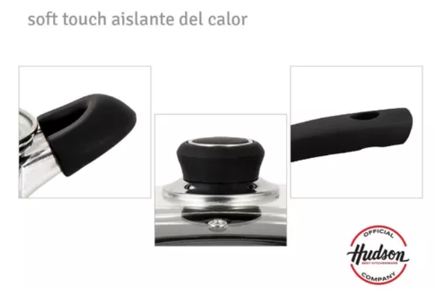 Bateria De Aluminio  Hudson-Set Ollas/Cacerolas Y Sarten 5 Pzs - Color Negro