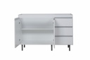 Bajo Mesada Arco 1.20 C/ 2pts 3caj. blanco aluminio
