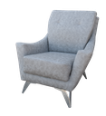 Sillon Renata 1 Cpo Cuerotex Stone (Piedra) 030 G4 Pata Cromada