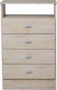 Chifonier ecopack 4 Cajones Fresno Blanco 95x59x37