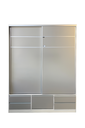 D - Placard Puertas Corredizas Tonini 1.50 X 2.30 Blanco/Gris Perla